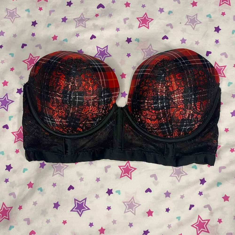 Plaid Emo Grunge Victoria’s Secret Corset Bra Clubwear